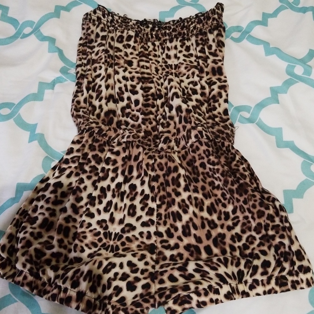 Strapless Cheetah Print Romper